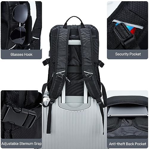 Travel Laptop Backpack Water Resistant Laptop Bag with USB Charging Port, 17 Inch Computer Business Backpack for Men Women Computer Carry On Backpack Durable Work College Business Bag Casual Daypack