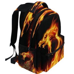 Pfrewn Kids Red Fire Dragon Monster Backpacks for Girls Boys Backpack for Students School 17"