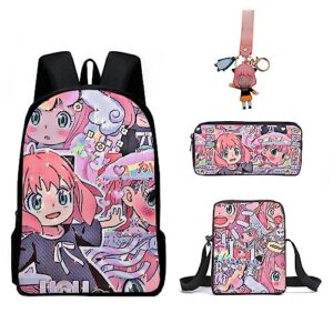 anya foeger backpack cospaly backpack anime daypack travel anya school bag 3pcs(one size,po)
