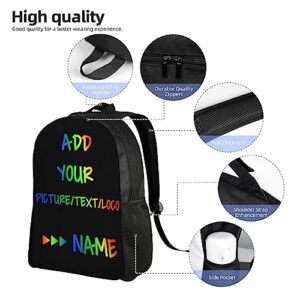 Nxwdwqa Custom Backpack with Your Name Text School Bag Customized Bookbag with Lunch Box And Pencil Case Set for Boys Girls