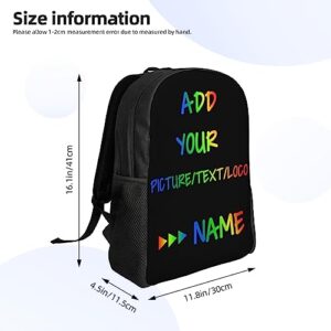 Nxwdwqa Custom Backpack with Your Name Text School Bag Customized Bookbag with Lunch Box And Pencil Case Set for Boys Girls