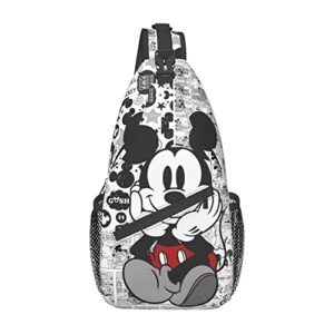 ssndfvy women men cute anime cartoon sling bag crossbody backpack shoulder bag lightweight waterproof chest bag for sports outdoor trave -f23