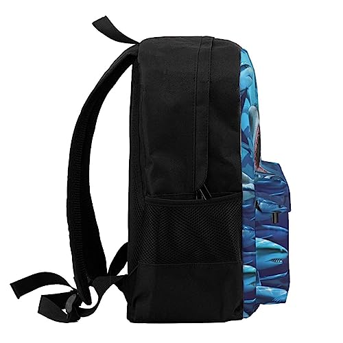 JASMODER Hungry Sharks Laptop Backpack Hiking Travel Daypack For Men Women And Youth