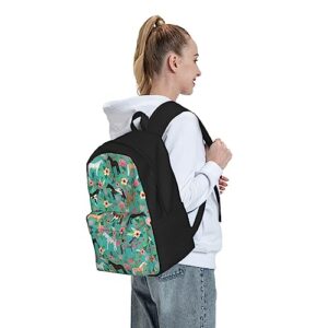 JASMODER Horse Floral Laptop Backpack Hiking Travel Daypack For Men Women And Youth