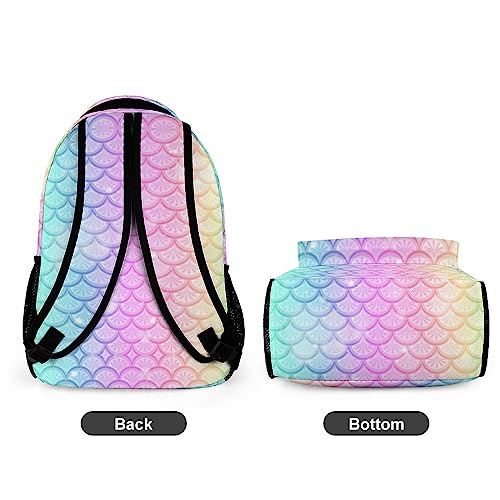 Aicihert Custom Cute Mermaid Tai Kid Backpack Personalized Kid's Name Text Children School Bag Customized Bookbag Backpack for Boys Girls Student