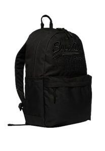 superdry womens heritage montana backpack, classic hiking-inspired design black marl/black size one size