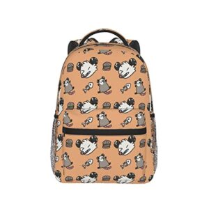 EVANEM Opossum Pattern Printed Laptop Backpack Casual Backpack Lightweight Travel Backpack Hiking Backpack Work Backpack For Aldult