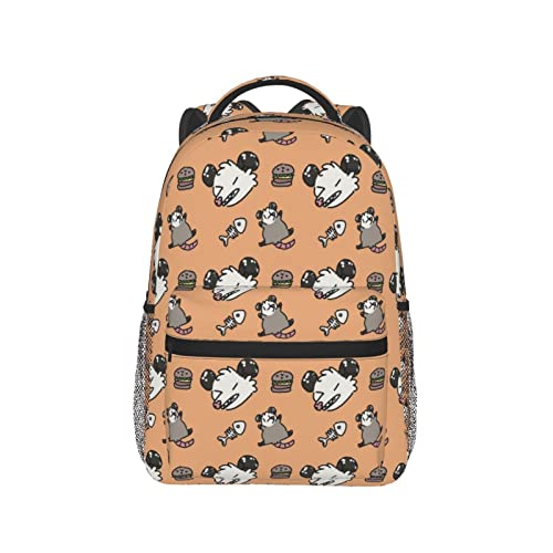 EVANEM Opossum Pattern Printed Laptop Backpack Casual Backpack Lightweight Travel Backpack Hiking Backpack Work Backpack For Aldult