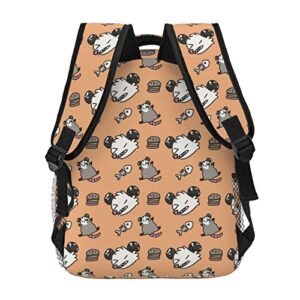 EVANEM Opossum Pattern Printed Laptop Backpack Casual Backpack Lightweight Travel Backpack Hiking Backpack Work Backpack For Aldult