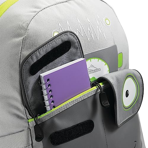 High Sierra Chiqui Backpack Travel Bag with Padded Tablet Sleeve, Accessory Pocket and Reflective Straps, Robot (Gray/Lime Green)