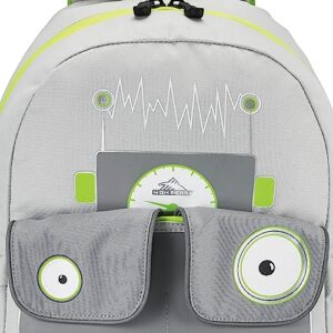 High Sierra Chiqui Backpack Travel Bag with Padded Tablet Sleeve, Accessory Pocket and Reflective Straps, Robot (Gray/Lime Green)