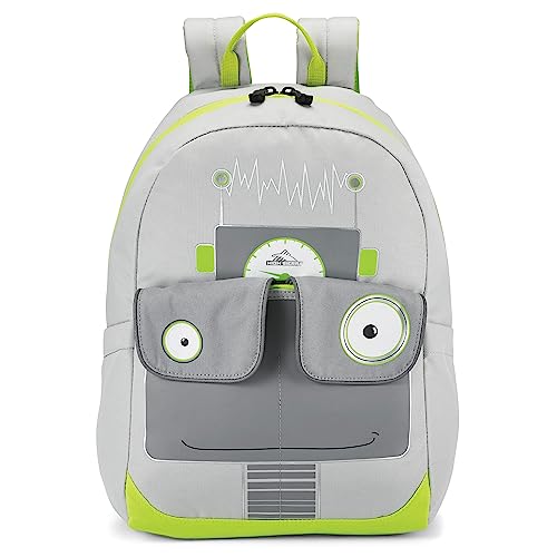 High Sierra Chiqui Backpack Travel Bag with Padded Tablet Sleeve, Accessory Pocket and Reflective Straps, Robot (Gray/Lime Green)