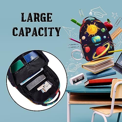 Solar System Backpack Everyday Backpack Outer Space Backpack With Adjustable Straps Galaxy Large Capacity Multi-Pocket Lightweight Breathable Backpack Universal Casual Travel Backpack Outdoor Backpack