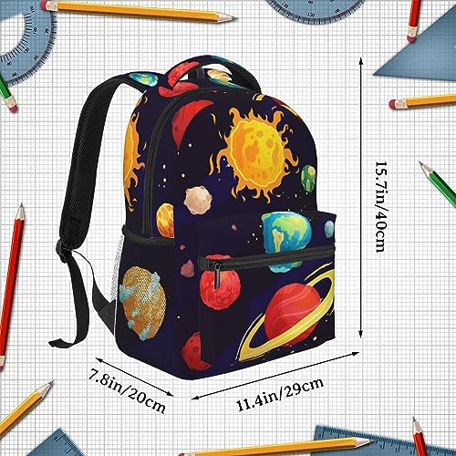 Solar System Backpack Everyday Backpack Outer Space Backpack With Adjustable Straps Galaxy Large Capacity Multi-Pocket Lightweight Breathable Backpack Universal Casual Travel Backpack Outdoor Backpack