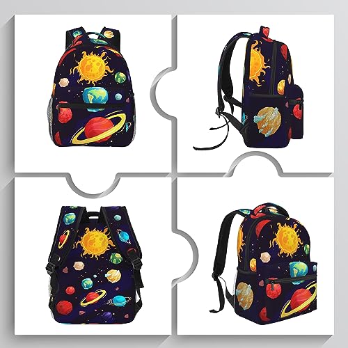 Solar System Backpack Everyday Backpack Outer Space Backpack With Adjustable Straps Galaxy Large Capacity Multi-Pocket Lightweight Breathable Backpack Universal Casual Travel Backpack Outdoor Backpack