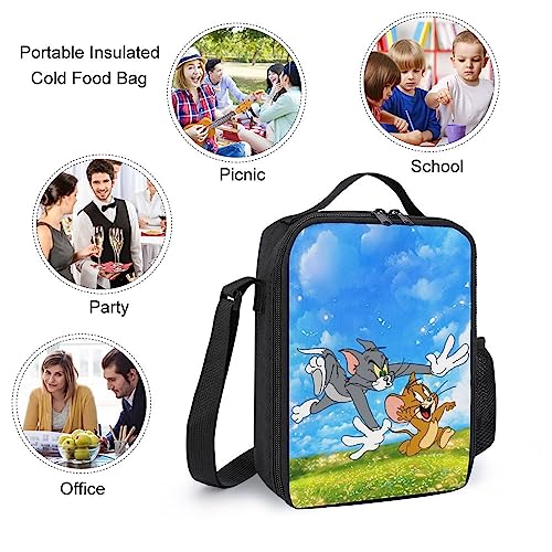 oqatdsn To.M And Je.Rry Backpack Teen Boys And Girls with Lunch Box Pencil Case 3 in 1