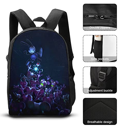 oqatdsn Osw-ald The Lucky Rabbit Backpack Teen Boys And Girls with Lunch Box Pencil Case 3 in 1