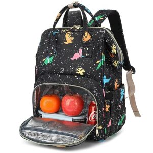 xunteny dinosaur lunch backpack laptop backpack for women, girls school backpack college bookbags travel backpack