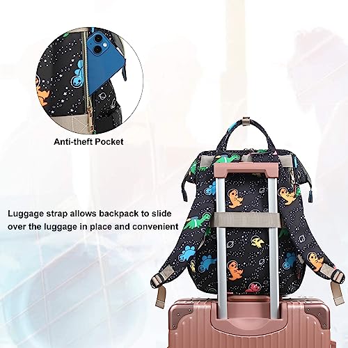 Xunteny Dinosaur Lunch Backpack Laptop Backpack for Women, Girls School Backpack College Bookbags Travel Backpack