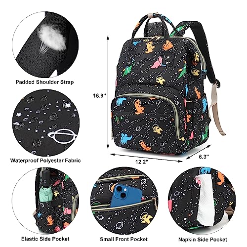 Xunteny Dinosaur Lunch Backpack Laptop Backpack for Women, Girls School Backpack College Bookbags Travel Backpack