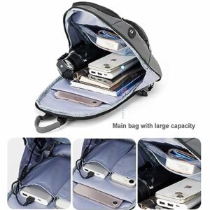 Grey Sling Bag for Men Women, Small Anti Theft One Strap Motorcycle Backpack Sling Tactical Chest Bag for Swimming Diving Outdoor Sports