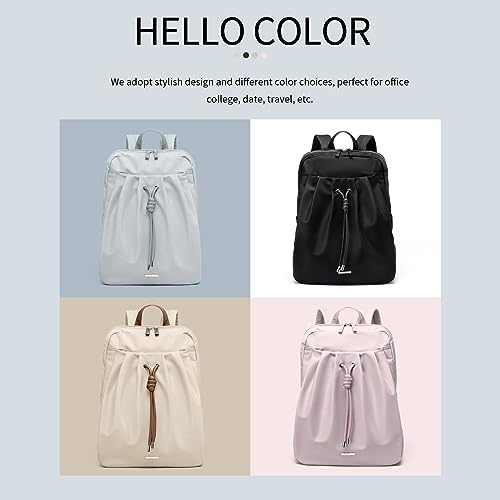 GOLF SUPAGS Stylish Laptop Backpack for Women Water Resistant Slim Computer Bags Fits 13.3 Inch Notebook (Pale Grey)