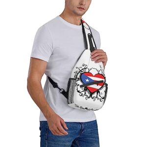 MANQINF Puerto Rico Flag Sling Bag,Multipurpose Crossbody Backpack Shoulder Chest Bag for Women Men Travel Hiking Daypack