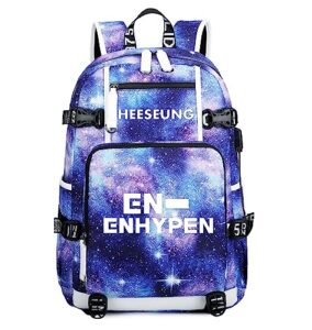 justgogo kpop enhypen backpack jungwon heeseung sunoo daypack laptop bag school bag shoulder bag a-c5