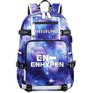 JUSTGOGO KPOP ENHYPEN Backpack JUNGWON HEESEUNG SUNOO Daypack Laptop Bag School Bag Shoulder Bag A-c5