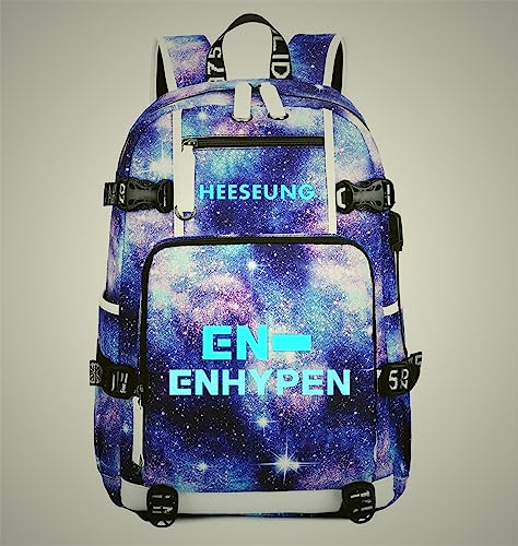 JUSTGOGO KPOP ENHYPEN Backpack JUNGWON HEESEUNG SUNOO Daypack Laptop Bag School Bag Shoulder Bag A-c5