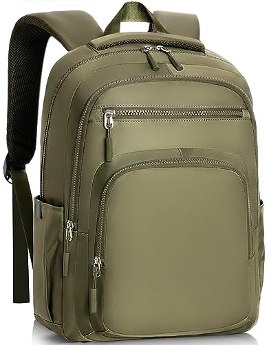 BLUEFATTY Laptop Backpack For Women Men Fits 17 Inch Waterproof Large Computer Backpack 33L Travel Backpack Lightweight Commute Bag For Hiking Work Gym(Green)