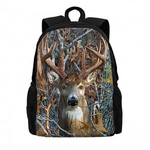 Srufqsi Camo Buck Deer Backpack School Bookbag For Boys Girls College Backpack Laptop Backpacks Travel Daypack For Teen Women Men