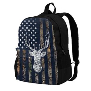 srufqsi deer camo american flag hunting backpack school bookbag for boys girls college backpack laptop backpacks travel daypack for teen women men