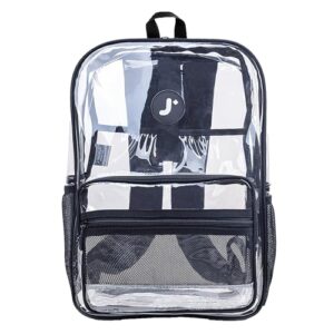 j world new york clear transparent backpack, one size