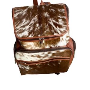 Leather Cowhide Backpack with cowhide hand clutch | Traveling Backpack Leather is for both Men and Women | Made with Cow Skin | Special designed for Gifts, sports, Gym, and Multi-Purpose Uses