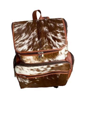 Leather Cowhide Backpack with cowhide hand clutch | Traveling Backpack Leather is for both Men and Women | Made with Cow Skin | Special designed for Gifts, sports, Gym, and Multi-Purpose Uses