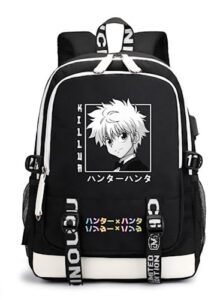 mesuz killua backpack travel daypack laptop backpack (black 1)