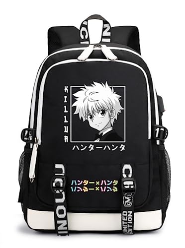 MESUZ Killua Backpack Travel Daypack Laptop Backpack (Black 1)