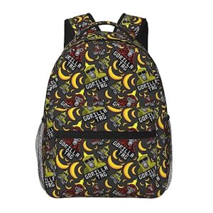 POCHY Personalized 3D Printing Gorilla Backpack Cute Cartoon Daily Large Capacity Backpack Gorilla Bag