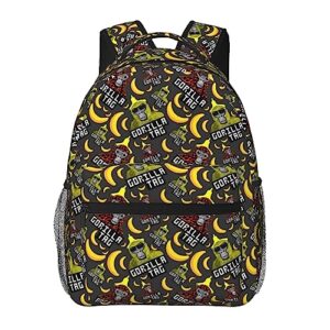 POCHY Personalized 3D Printing Gorilla Backpack Cute Cartoon Daily Large Capacity Backpack Gorilla Bag