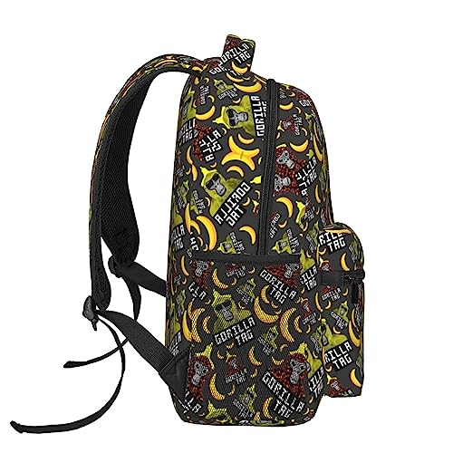 POCHY Personalized 3D Printing Gorilla Backpack Cute Cartoon Daily Large Capacity Backpack Gorilla Bag