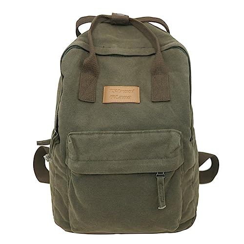 Juoxeepy Laptop Backpack for Women Men Canvas Solid Color Backpack Lightweight Classic Backpack Vintage Travel Daypack Grunge Aesthetic Backpack