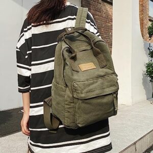 Juoxeepy Laptop Backpack for Women Men Canvas Solid Color Backpack Lightweight Classic Backpack Vintage Travel Daypack Grunge Aesthetic Backpack