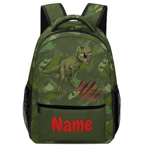 fovanxixi custom green dinosaur t-rex claw backpack for kids boys girls personalized name text children backpack school bag customized daypack schoolbag for student bookbag