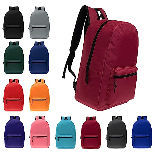 Moda West 24 Pack 17 inch Wholesale Bulk Backpack In Assorted Colors