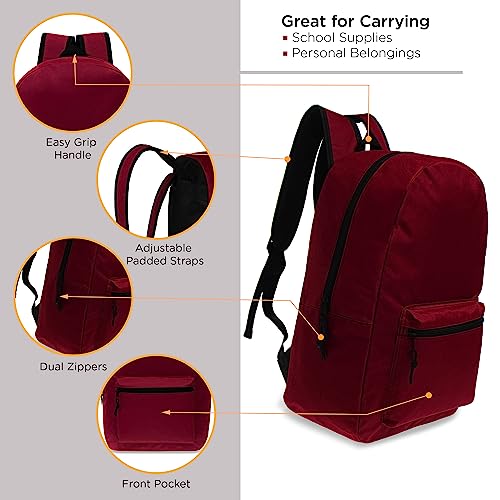 Moda West 24 Pack 17 inch Wholesale Bulk Backpack In Assorted Colors