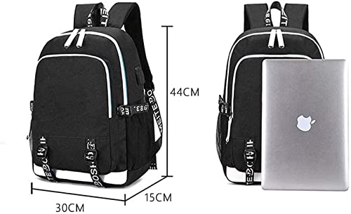 jupkem Stranger Hawkins Middle School AV Club College USB Charging Backpack Laptop Bag Travel Bookbag Over 6 Years Old