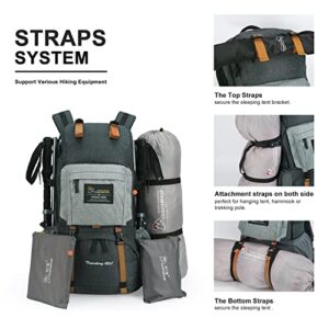 MOUNTAINTOP 40L Hiking Backpack with 3L Hydration Bladder for Women & Men Outdoor Travel Camping Day Pack with Rain Cover, 21.7 x 13 x 7.9 in,Dark Grey