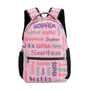 zaacustom waterproof personalized backpack bookbag with name for elementary girls boys, fashion custom school bag gift for kids, unique customize back pack book bag, 1 pack