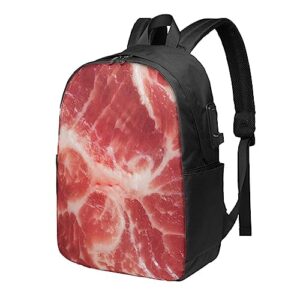 zeyuanka raw meat backpack,unisex lightweight travel laptop backpack 17 in bookbag daypack
